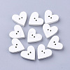 2-Hole Spray Painted Wooden Buttons X-BUTT-T007-019-1