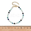 Natural Amazonite & Dyed Lapis Lazuli & Dyed White Jade & Apatite Faceted Round Beaded Bracelets BJEW-JB14142-4