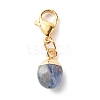 Oval Electroplate Natural Gemstone Pendant Decorates HJEW-JM00586-2