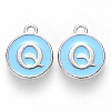 Platinum Plated Alloy Enamel Charms ENAM-S118-04Q-P-1