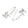 Bowknot 304 Stainless Steel Safety Pins Brooch Findings SA-CBA098D-12C-P-2