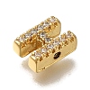 Rack Plating Brass Micro Pave Clear Cubic Zirconia Beads KK-G500-30G-H-2