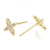 Brass Ear Studs KK-S348-215-1
