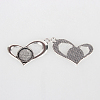 Vintage Tibetan Style Alloy Open Heart Pendant Cabochon Bezel Settings X-TIBEP-O006-11AS-2