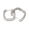 Brass Oval with Polka Dot Hoop Earrings for Woman EJEW-F314-02B-P-2