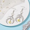Antique Silver Alloy Star & Moon Dangle Earrings EJEW-JE05637-02-2
