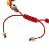 Adjustable Lanmpword Evil Eye Braided Bead Bracelet BJEW-JB11059-03-4