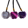 Natural Agate Pendant Necklaces NJEW-S421-008-1
