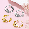 2 Pairs 2 Colors Alloy Rhinestone Stud Earrings EJEW-HY0001-60-3