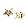 Rack Plating Brass Micro Pave Colorful Cubic Zirconia Pendants KK-L155-54G-3