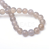 Round Natural Grey Agate Bead Strands X-G-R345-6mm-07-3