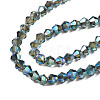 Electroplate Transparent Glass Beads Strands EGLA-Q026-016A-3
