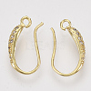 Brass Micro Pave Cubic Zirconia Earring Hooks ZIRC-Q022-035G-NF-2