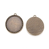 Tibetan Style Zinc Alloy Pendant Cabochon Settings TIBEP-M004-11AB-NR-2