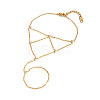 304 Stainless Steel Pavel Clear Cubic Zirconia Flat Round Tassel Cable Chain Ring Bracelets for Women CZ6446-5