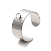 304 Stainless Steel Open Cuff Ring Components STAS-Z091-03P-01-1