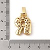 Brass Micro Pave Cubic Zirconia Pendants ZIRC-P121-01G-R-3