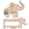 1 Set Elephant Shape  Wooden Knitting Needle Gauge & Yarn Wrap Guide Board DIY-BC0006-94-1