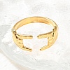 304 Stainless Steel Rock & Roll Hand Gesture Cuff Rings for Women Men RJEW-B118-02G-2