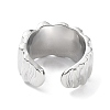 Brass Textured Open Cuff Rings for Women RJEW-D016-01P-3