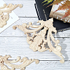 Natural Solid Wood Carved Onlay Applique Craft WOOD-FH0001-28-4
