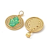 Brass Pendants Micro Pave Cubic Zirconia with Synthetic Opal KK-K356-01G-2