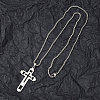 201 Stainless Steel Pendant Necklaces for Man NJEW-Q336-03B-P-4