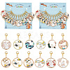 Chinese Style Flat Round with Rabbit/Wave Pattern Stitch Markers HJEW-AB00205-1