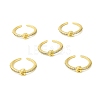 Clear Cubic Zirconia Initial Letter Open Cuff Ring RJEW-H120-09G-G-4
