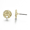 Rack Plating Hammered Alloy Stud Earring Findings PALLOY-N155-69-NR-3