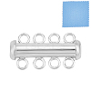 1Pc 925 Sterling Silver Slide Lock Clasps STER-GO0001-72B-1