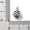 Flat Round Brass with Glass Charms KK-G525-01P-02-3