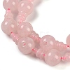 Natural Rose Quartz 3-Hole Guru Beads Strands G-H064-E01-01-4
