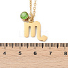 304 Stainless Steel Glass Drill Birth Stone Constellation Pendant Necklaces STAS-D305-08G-H-2