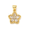 Rack Plating Brass Micro Pave Cubic Zirconia Pendants KK-G513-17G-1