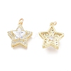 Brass Micro Pave Cubic Zirconia Pendants X-ZIRC-F114-10-G-2