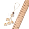 Cute Cat Paw Lucky Cat Carved Natural Bodhi Root & Natural Sandalwood Pendant Decorations HJEW-TA00455-2