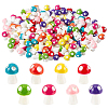 AHADEMAKER 160Pcs 8 Colors Mini Resin Mushroom Figurines DJEW-GA0001-34-1