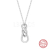 Rhodium Plated 925 Sterling Silver Chinese Knot Pendant Necklaces for Women NJEW-F323-01P-1