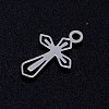 Tarnish Resistant 201 Stainless Steel Tiny Cross Charms STAS-Q201-JN308-1-2