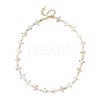 Drawbench Style Natural Freshwater Shell Religion Cross Beaded Necklaces for Women NJEW-JN06648-2