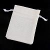 Polyester Imitation Burlap Packing Pouches Drawstring Bags ABAG-R005-17x23-21-1