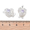 Brass Micro Pave Cubic Zirconia Box Clasps KK-B125-07S-02-3