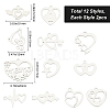 SUNNYCLUE 24Pcs 12 Styles 201 Stainless Steel Pendants STAS-SC0002-85-2