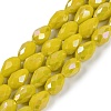 Opaque Solid Color Electroplate Glass Beads Strands EGLA-N013-P6mm-B06-1