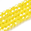 Opaque Solid Color Electroplate Glass Beads Strands EGLA-A039-P2mm-B05-1