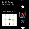 AHADEMAKER 6 Bags 3 Colors Glitter Paper Star Garland Banner Decoration AJEW-GA0004-82-2