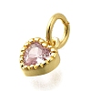 Brass Micro Pave Cubic Zirconia Charms KK-P295-14G-01-2