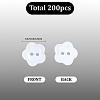 200Pcs 2-Hole Resin Buttons RESI-SP0001-52B-2