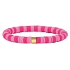 Polymer Clay Heishi Surfer Stretch Bracelet with 304 Stainless Steel Beaded BJEW-SW00109-05-1